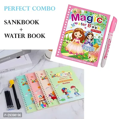 Combo of 4 Magic Book +1 Water Book Kids Tracing Book for Handwriting Magical Letter Writing Book Set Early Education Workbook for Children,children's Gifts-thumb0