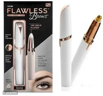 Flawless Eyebrow Trimmer for women. Pianless,Touch sensitive,18K Gold Platted Battery operated Eyebrow Hair Remover For women-thumb0