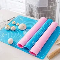 Silicone Baking Mat Roti mat Silicone Chapati Atta Kneading Mat Non-Stick Fondant Rolling Mat Stretchable Heat Resistance for Kitchen Roti Chapati Cake ndash; Multicolor (Baking Mat 50x40)-thumb1