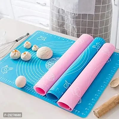 Silicone Baking Mat Roti mat Silicone Chapati Atta Kneading Mat Non-Stick Fondant Rolling Mat Stretchable Heat Resistance for Kitchen Roti Chapati Cake ndash; Multicolor (Baking Mat 50x40)-thumb2