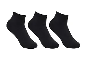 Best Friends Forever Premium Cotton Plain Ankle Socks for Men's and Women's (Black, 6)-thumb1