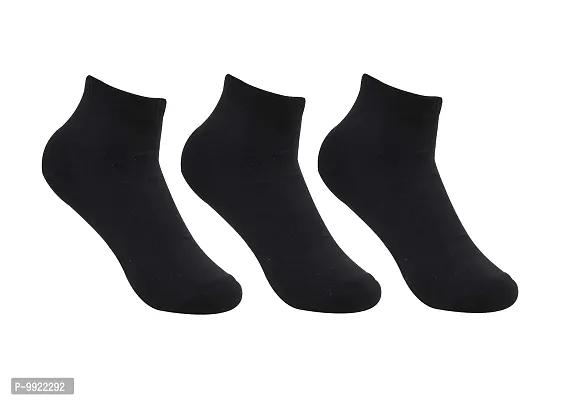 Best Friends Forever Premium Cotton Plain Ankle Socks for Men's and Women's (Black, 6)-thumb2