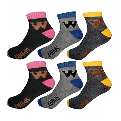 Best Friends Forever Men's and Women's Colorful Premium Cotton Cushion Ankle Socks (6)