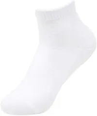 Best Friends Forever Plain cotton blended Ankle socks (3, White)-thumb1