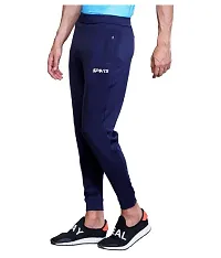 Best Friends Forever Men's Premium Lycra 4-Way Printed Regular Fit Gym/Sports Lower Trackpants/Joggers. (Blue, 32)-thumb3