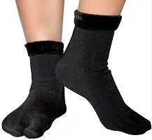 Best Friends Forever Women's Premium Snow Warm Fur Cashmere Velvet Socks (Black, 2)-thumb2
