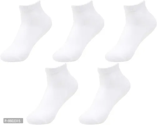 Best Friends Forever Plain cotton blended Ankle socks (3, White)-thumb0