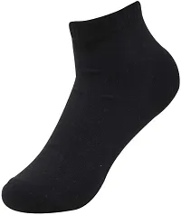 Best Friends Forever Plain cotton blended Ankle socks (3, Black)-thumb1
