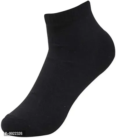 Best Friends Forever Plain cotton blended Ankle socks (3, Black)-thumb2