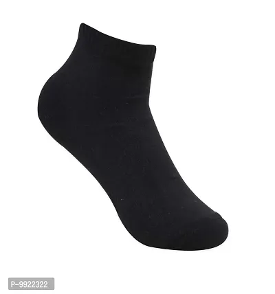 Best Friends Forever Plain Woolen Ankle socks (Black, 3)-thumb3