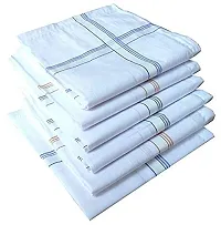 Best Friends Forever 100% Cotton Premium Long Handkerchief for Men's (White, 3)-thumb1