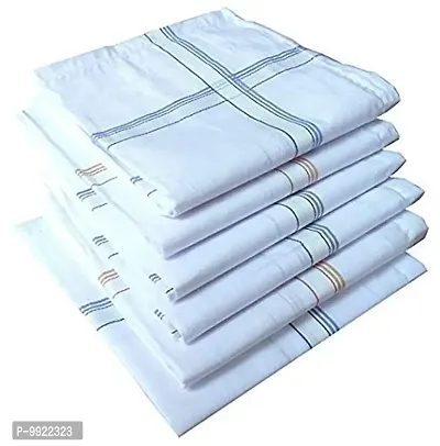 Best Friends Forever 100% Cotton Premium Long Handkerchief for Men's (White, 3)-thumb2