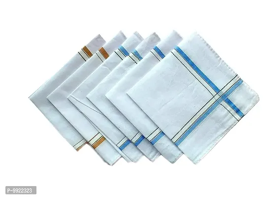 Best Friends Forever 100% Cotton Premium Long Handkerchief for Men's (White, 3)-thumb0