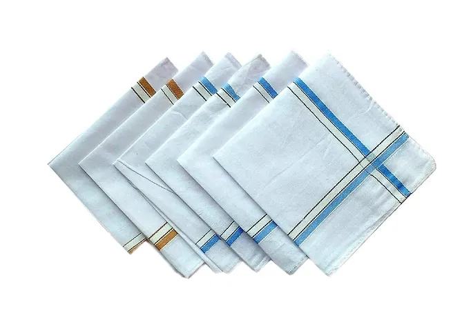 Best Friends Forever 100% Cotton Premium Collection Big Full Size XXL Striped Handkerchiefs Hanky For Men