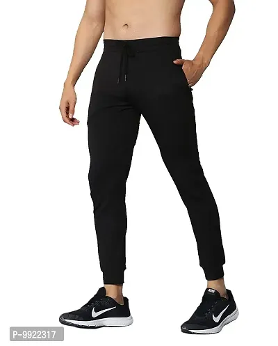 BEST FRIENDS FOREVER (BFF) Men's Sports Lycra 2-Way Lycra Stretchable Regular Fit Track Pants with Two Side Zipper Pockets.-thumb0