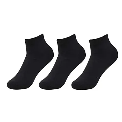 Best Friends Forever Plain Woolen Ankle socks (Black, 3)