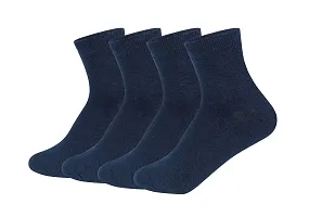 BEST FRIENDS FOREVER Premium Cotton Plain Ankle Office/School/Sports Socks for Men's and Women's (Navy Blue, 3)-thumb1