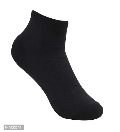 Best Friends Forever Premium Cotton Plain Ankle Socks for Men's and Women's (Black, 6)-thumb3