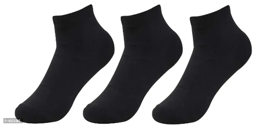 Men's White cotton blend Ankle socks Pack of 3