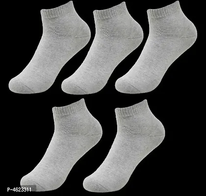 Men's Woolen Ankle socks pack of 5 Grey-thumb0