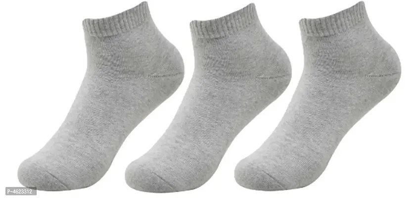 Men's Woolen Ankle socks pack of 3 Grey-thumb0