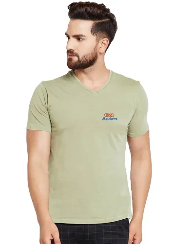 Men's Cotton V Neck Printed T Shirt