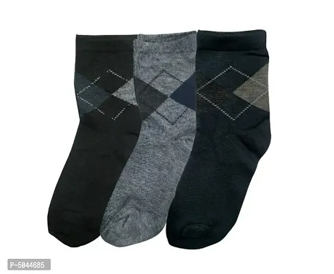 Mens Pure Cotton Above Ankle Socks Pack of 3 Pairs