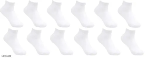 Pure Cotton Plain Ankle socks for Men's and Women's Pack of  12