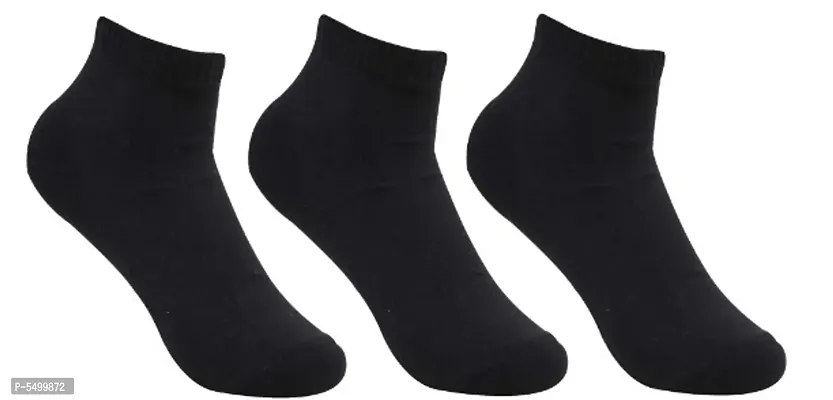 Pure Cotton Plain Ankle socks for Men's and Women's Pack of 3
