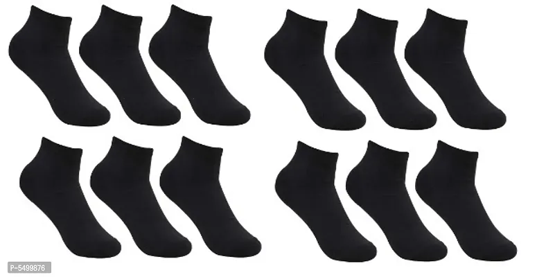 Pure Cotton Plain Ankle socks for Men's and Women's Pack of 12
