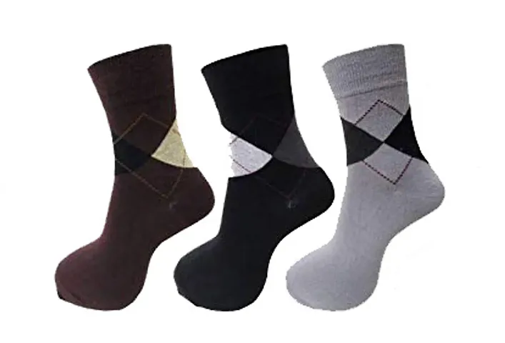 Men's Pure Cotton Argyle Style Diamond Socks