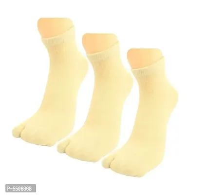 Women's Pure Cotton Ankle length Thumb Socks Pack of 3-thumb0