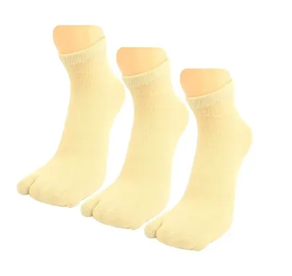 Women's Pure Cotton Ankle length Thumb Socks Pack of 3