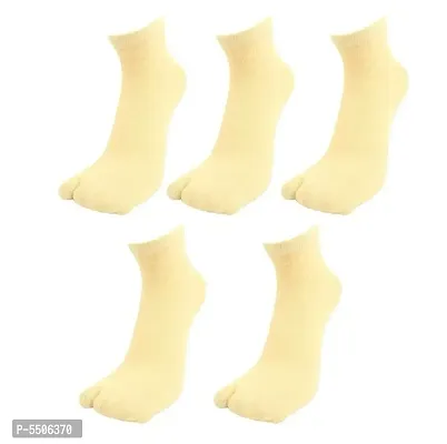Women's Pure Cotton Ankle length Thumb Socks Pack of 5-thumb0