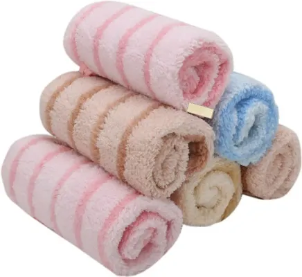 Cotton Towel Handkerchief/Rumal with Extra Soft And Super Absorbent Material For Womens  Girls Pack of 6 hankies.