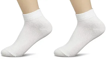 Men's White cotton blend Ankle socks Pack of 5-thumb3