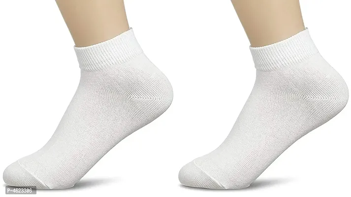 Men's White cotton blend Ankle socks Pack of 5-thumb4