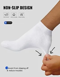 Men's White cotton blend Ankle socks Pack of 5-thumb1