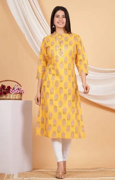 Fancy Cotton A-Line Printed Kurta