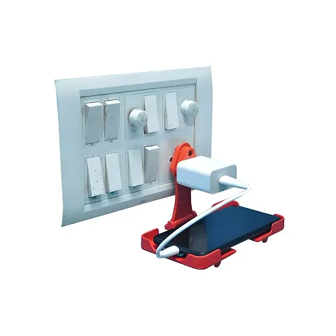 Multi-Purpose Wall Holder Stand for Charging Mobile Just Fit in Socket, Support All Charger and Hang