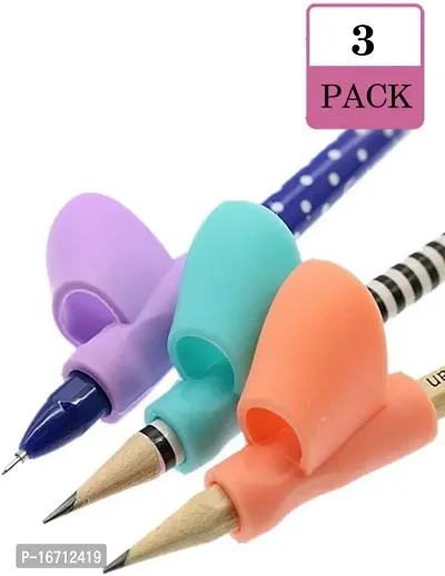 Ultra Soft Silcon Pencil Grip for Kids Handwriting for Pen Gripper Kids Pen Writing Assistant Holders pack of 3-thumb0