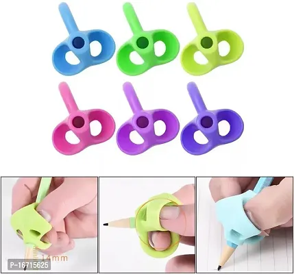 Ultra Soft Silcon Pencil Grip for Kids Handwriting for Pen Gripper Kids Pen Writing Assistant Holders pack of 6-thumb0