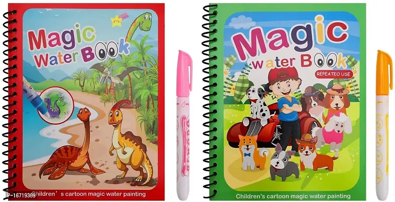 Magic Water Drawing Book, Reusable Coloring Book Drawing Board Toys For Kids pack of 2