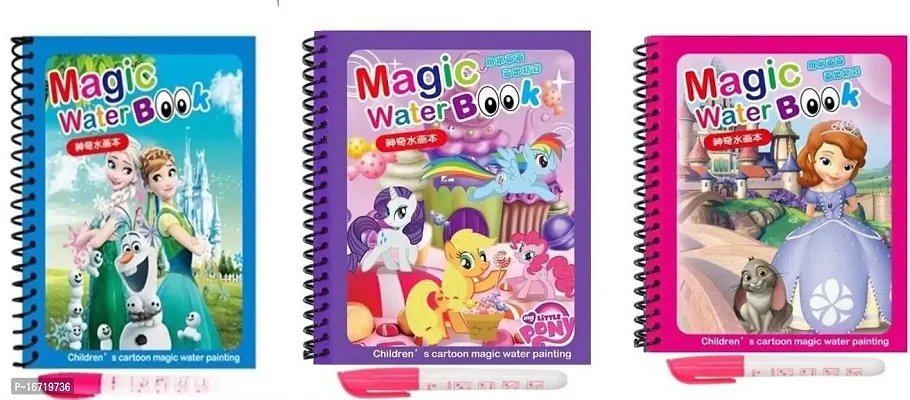 Magic Water Drawing Book, Reusable Coloring Book Drawing Board Toys For Kids pack of 3