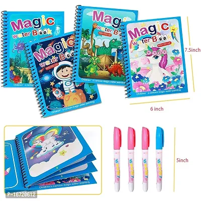 Magic Water Drawing Book Water Painting Coloring Book with Magic Pen For Kids pack of 4