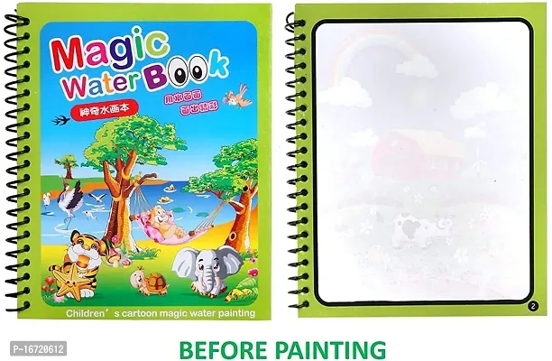 Magic Water Drawing Book Water Painting Coloring Book with Magic Pen For Kids pack of 4-thumb2