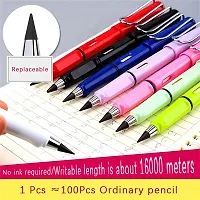 3Pcs multicolored Everlasting Inkless Pencils Portable Reusable and Erasable Metal Writing Pens Replaceable Graphite Nib  SetPortable Reusable Erasable Metal Writing Pens Infinite Replaceable-thumb1