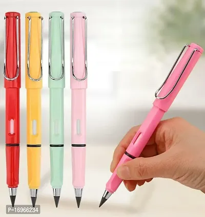 4Pcs multicolored Everlasting Inkless Pencils Portable Reusable and Erasable Metal Writing Pens Replaceable Graphite Nib  SetPortable Reusable Erasable Metal Writing Pens Infinite Replaceab