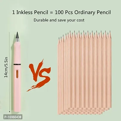 4Pcs multicolored Everlasting Inkless Pencils Portable Reusable and Erasable Metal Writing Pens Replaceable Graphite Nib Triangle SetPortable Reusable Erasable Metal Writing Pens Infinite Replaceab-thumb5