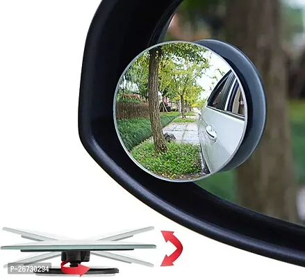 360 Degree Car Wide Angle Round Glass Convex Blind Spot Mirror for Car 2 Pieces-thumb0